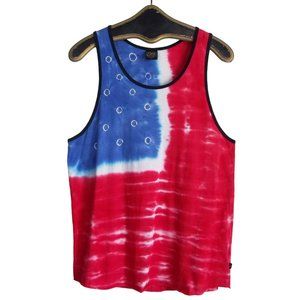 OBEY Red White Blue Free Fallin Tie Dye Cotton Sleeveless Tank Top Men S Women M